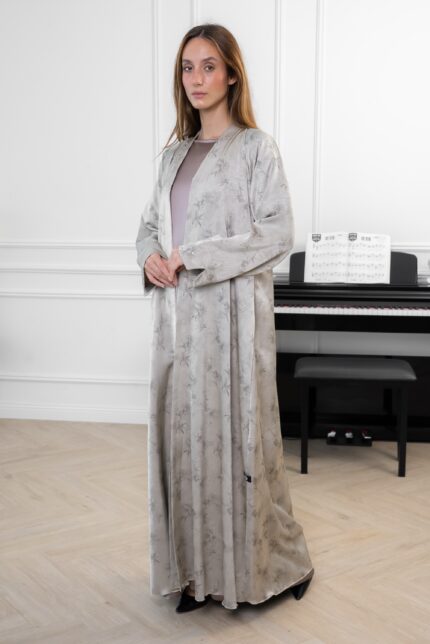 EV014 Beige Floral Crepe Jacquard